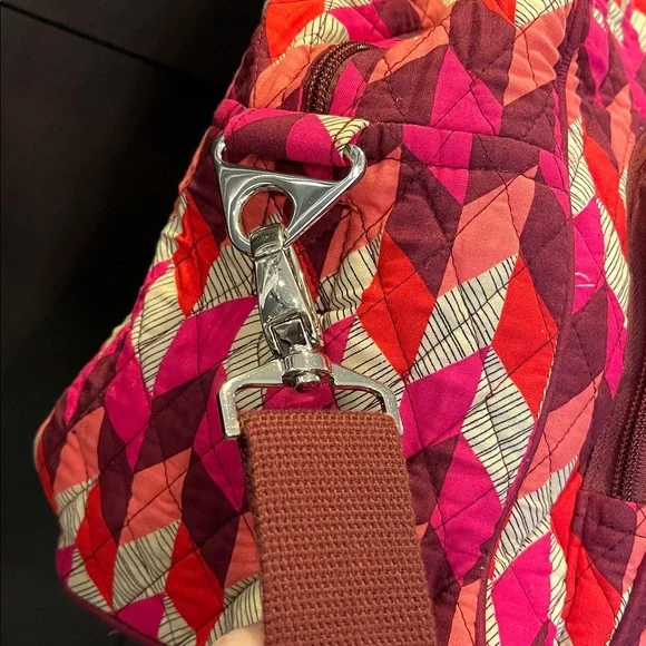 Vera Bradley Quilted Large Travel Bag in Bohemian Chevron With Strap. - Picture 8 of 11